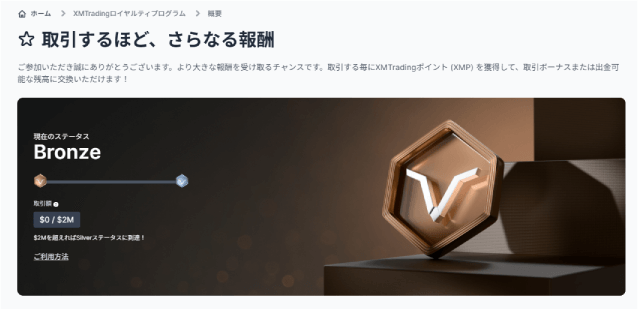 XMのブロンズランクが付与